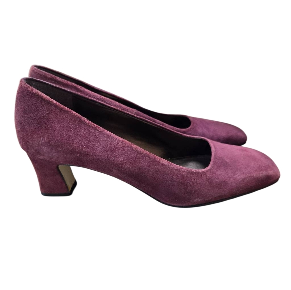 Nina Genuine Leather Square Toe Heels Size 7.5